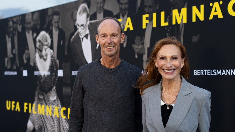 Bertelsmann CEO Thomas Rabe with actress Andrea Sawatzki, patron of the “UFA Film Nights 2024”