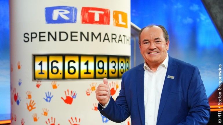 The grand finale of the “RTL-Spendenmarathon” with Wolfram Kons