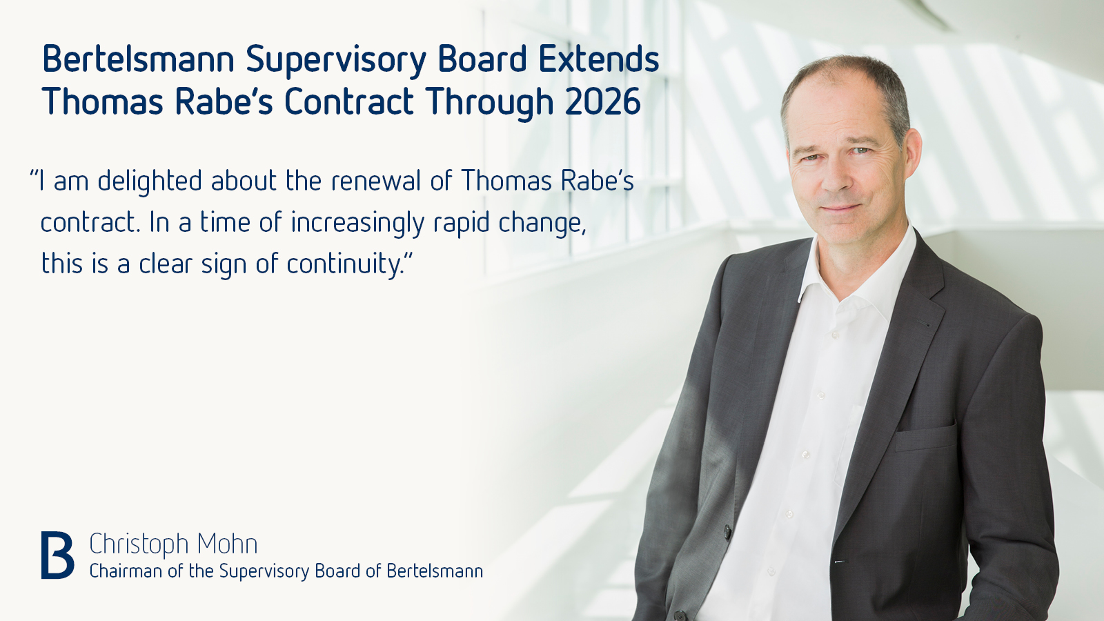 - SE KGaA Thomas Extends Bertelsmann Supervisory & Board 2026 Bertelsmann Contract Through Rabe\'s Co.